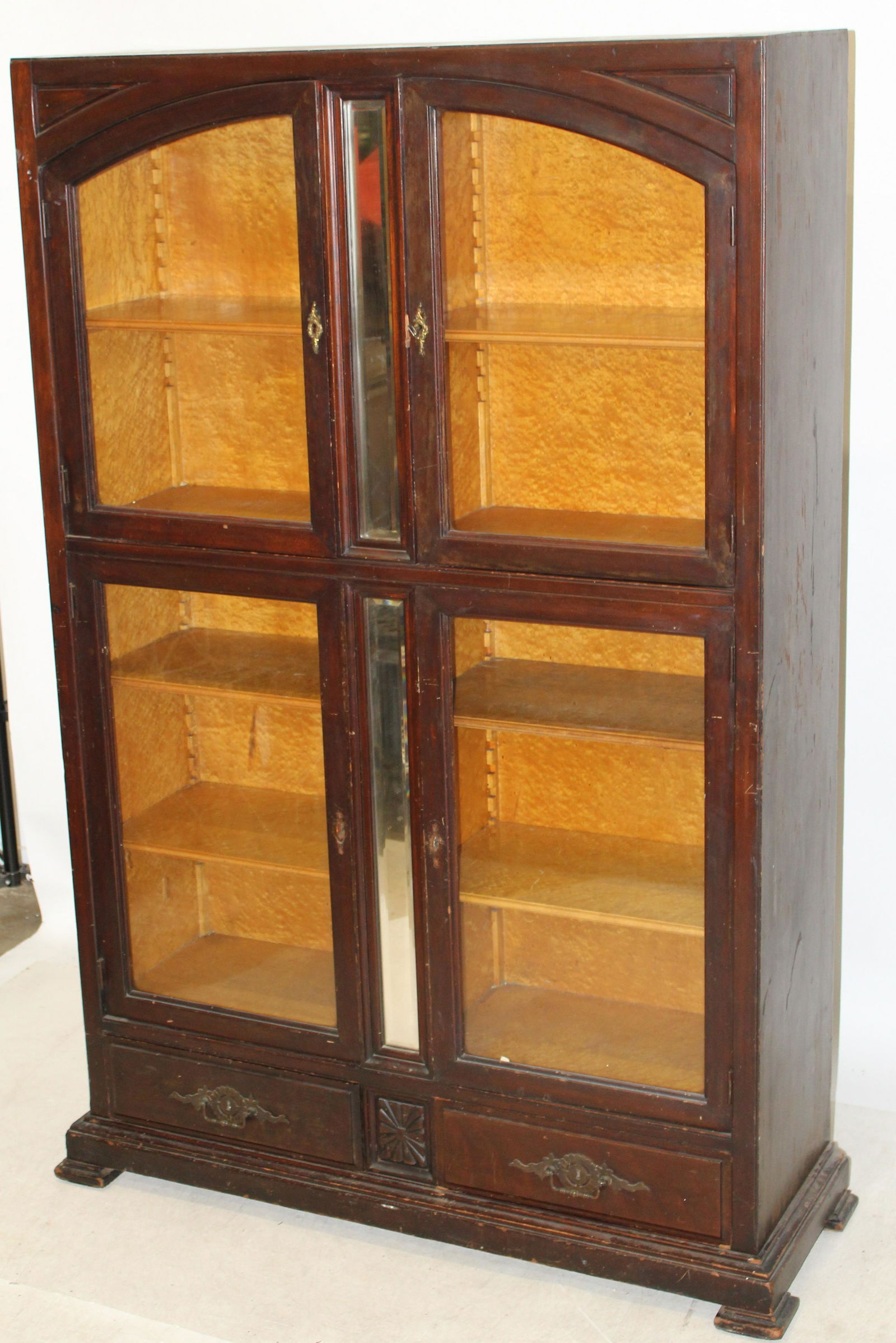 Victorian Mahogany and Birdseye Maple Bookcase (1 of 5)