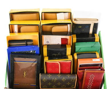 Piero Guidi, Yves Saint Laurent, Fendi, David Jones: Piero Guidi, Yves Saint Laurent, Fendi, David Jones, other designer wallets (16 pcs), all new, most with original packaging, ex Iris Love