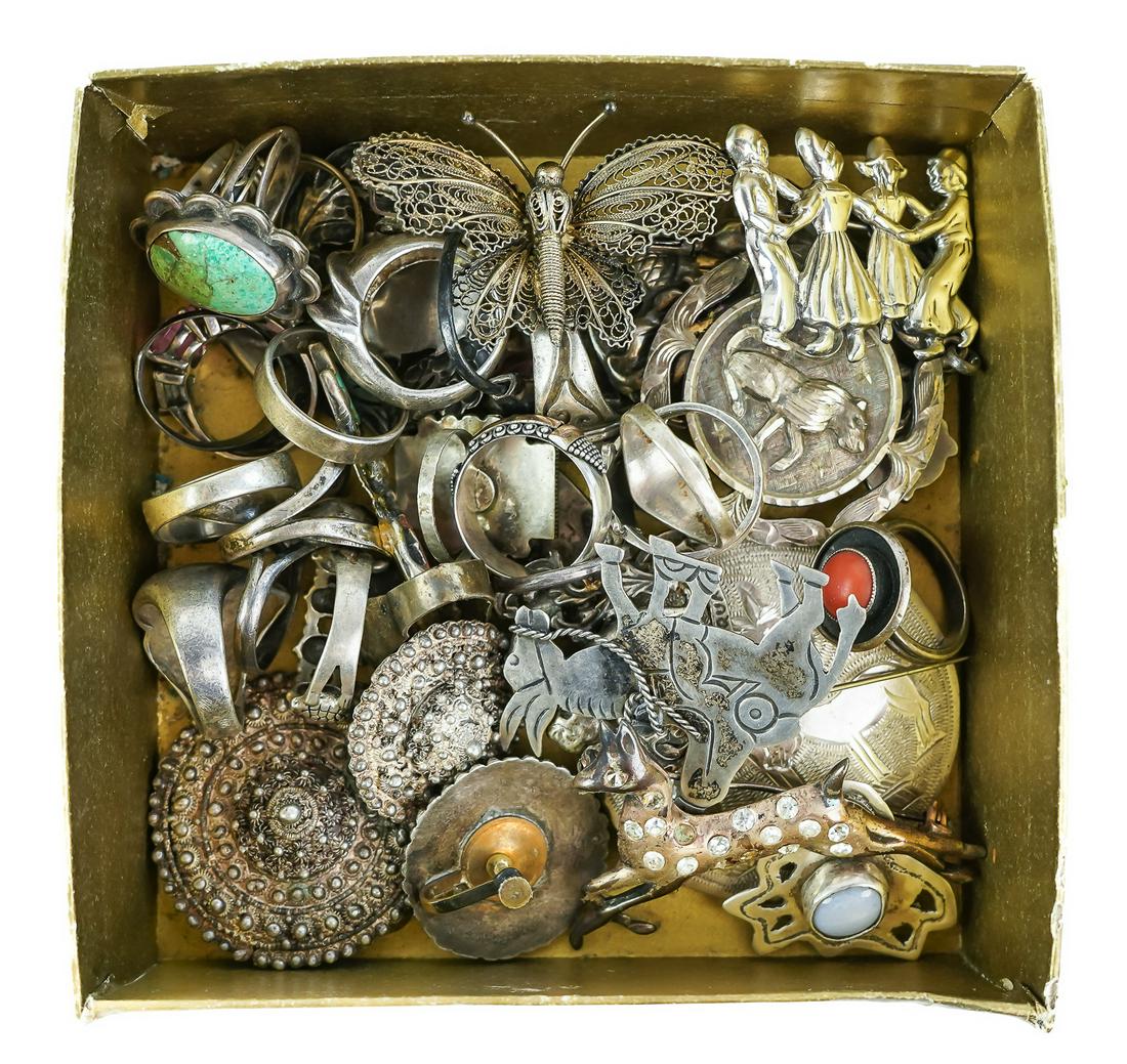 Sterling Silver Jewelry Incl. Rings and Brooches (1 of 1)