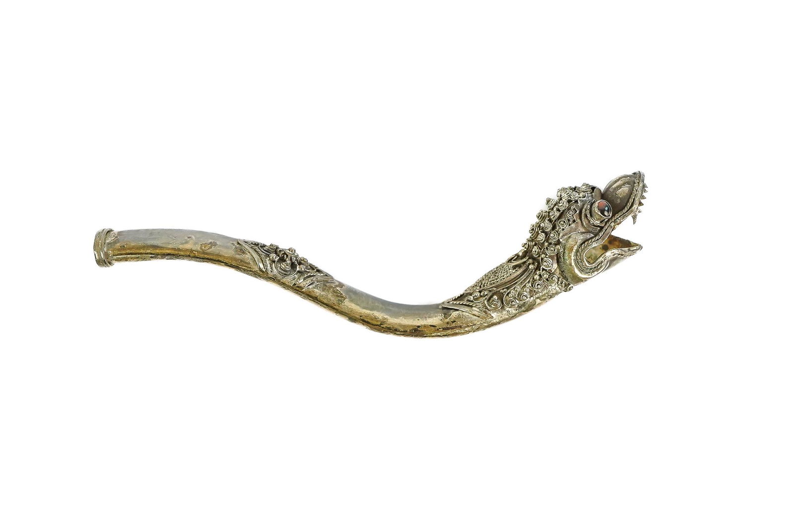 Chinese Silver Dragon Opium Pipe (1 of 2)
