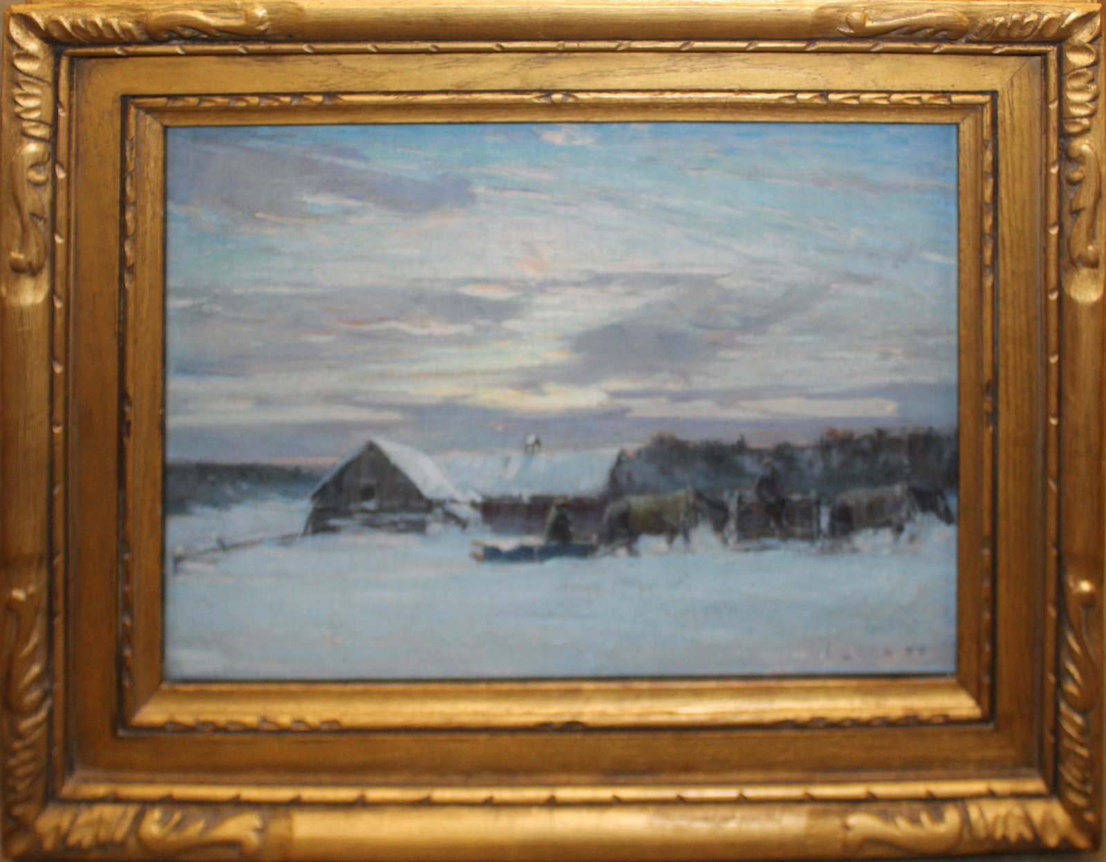 James M Donnell (CA 1882-1957) Hauling Logs in Winter (1 of 5)