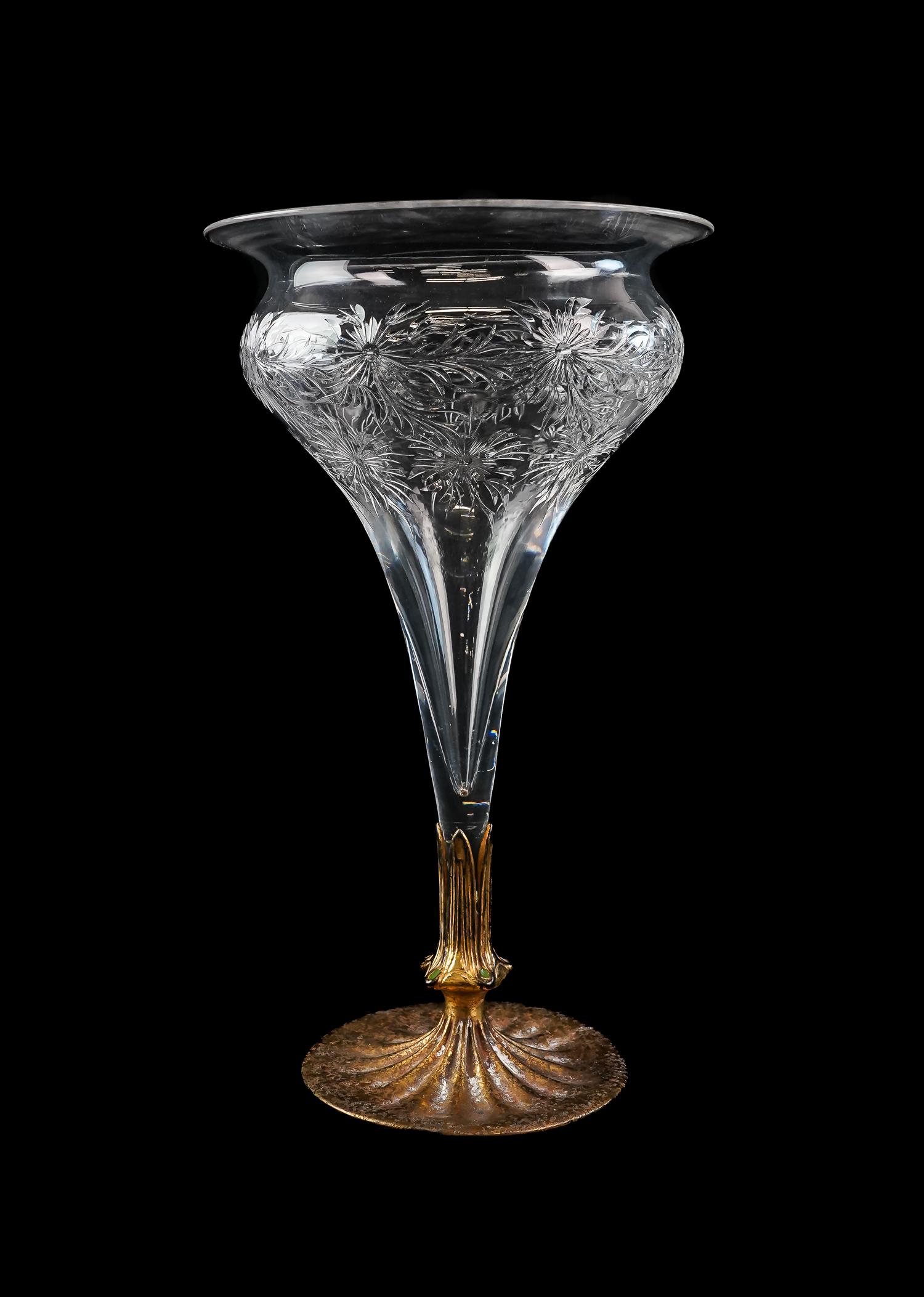 Tiffany Furnaces Bronze Base with Glass Insert (1 of 3)