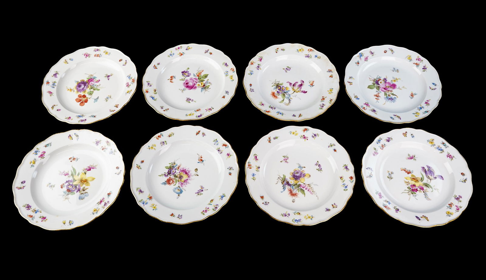 8 Meissen Porcelain Luncheon Plates (1 of 4)