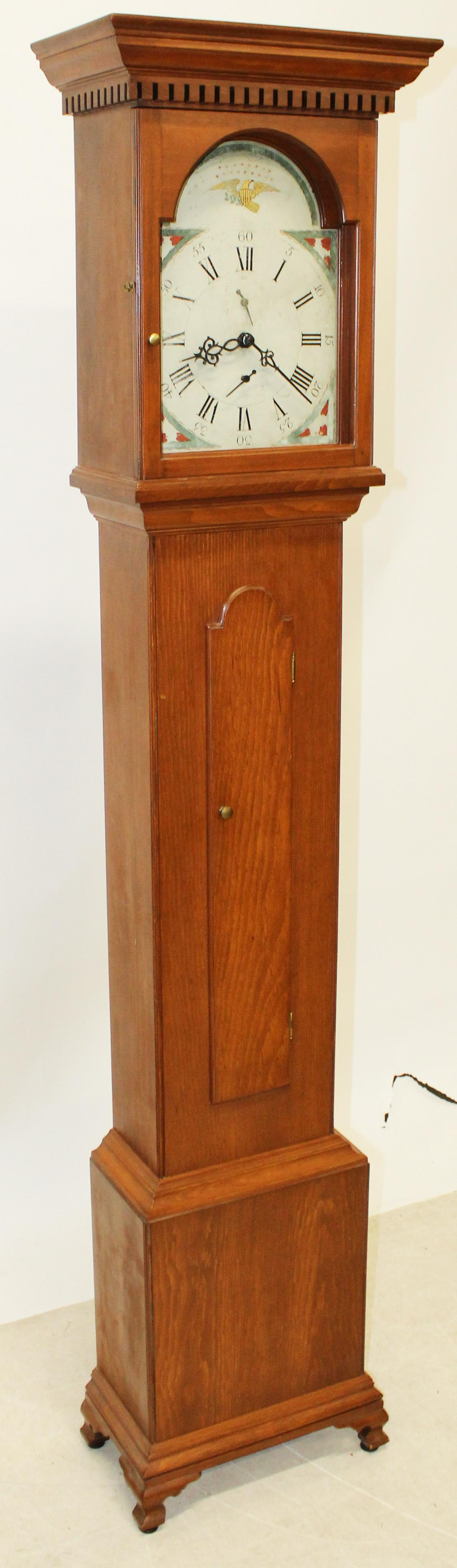 Eli Terry Type Pine Tall Case Clock (1 of 5)