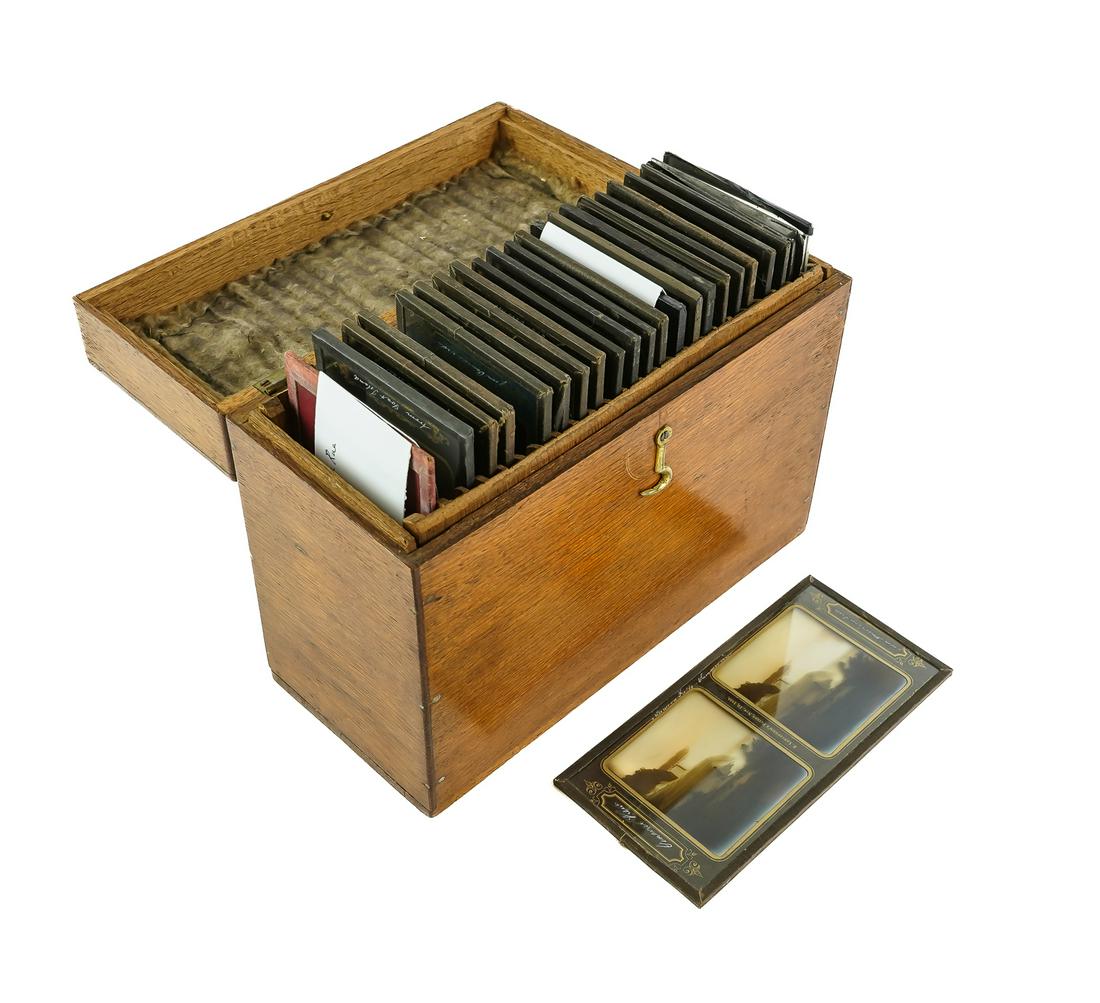 23 Rare Glass Stereo Views w/ Case (1 of 3)