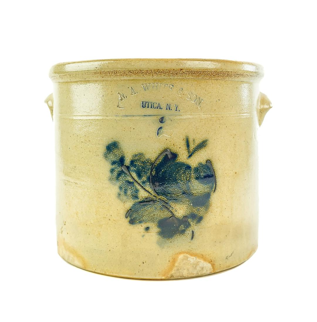 N A White & Son, Utica Stoneware Crock (1 of 4)