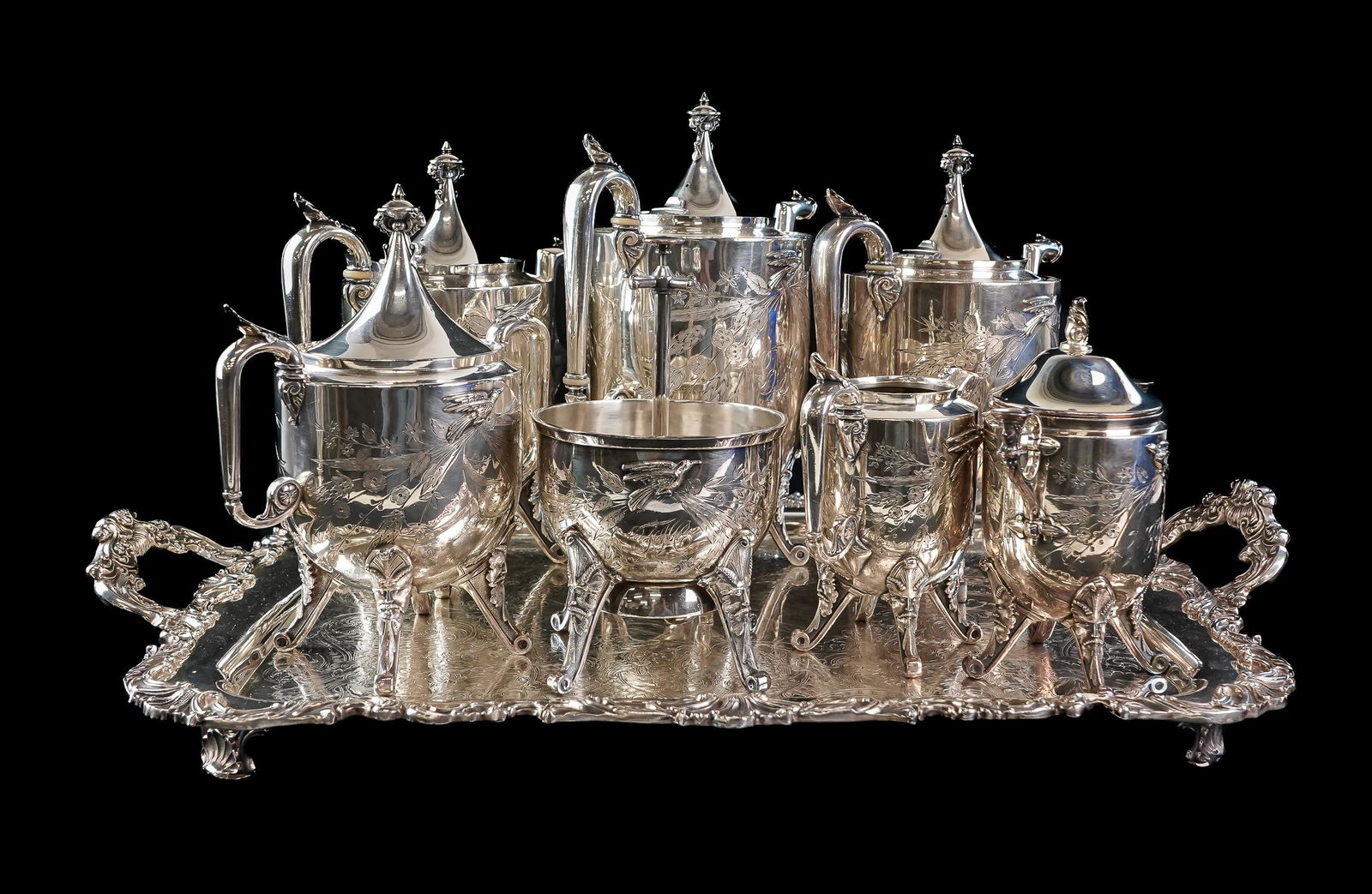 7 pc. Reed and Barton Aesthetic Movement Tea Set (1 of 4)