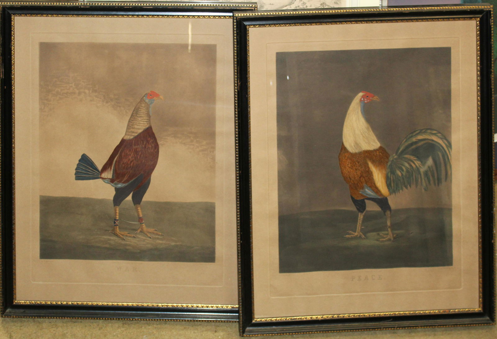 Pair of 19th c English Cockfighting Prints (1 of 3)