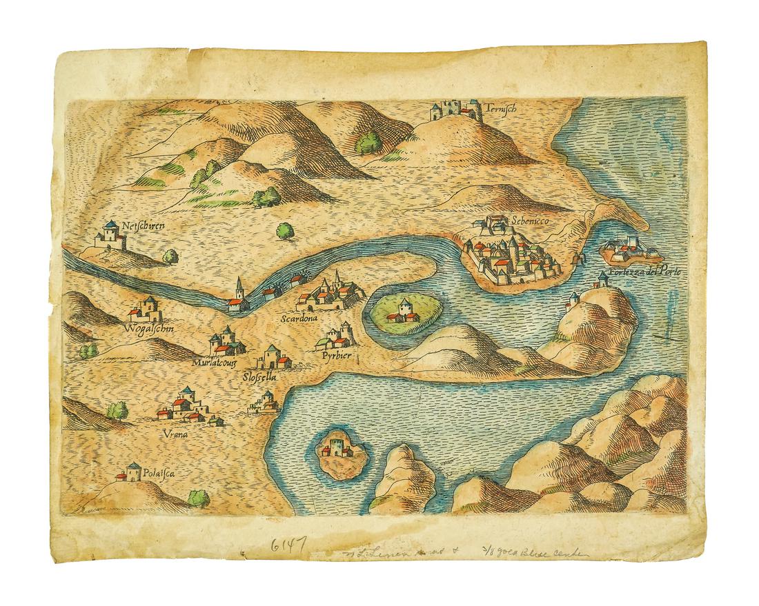 Early Map of Sebenicco, Scadona, Vrana (1 of 3)