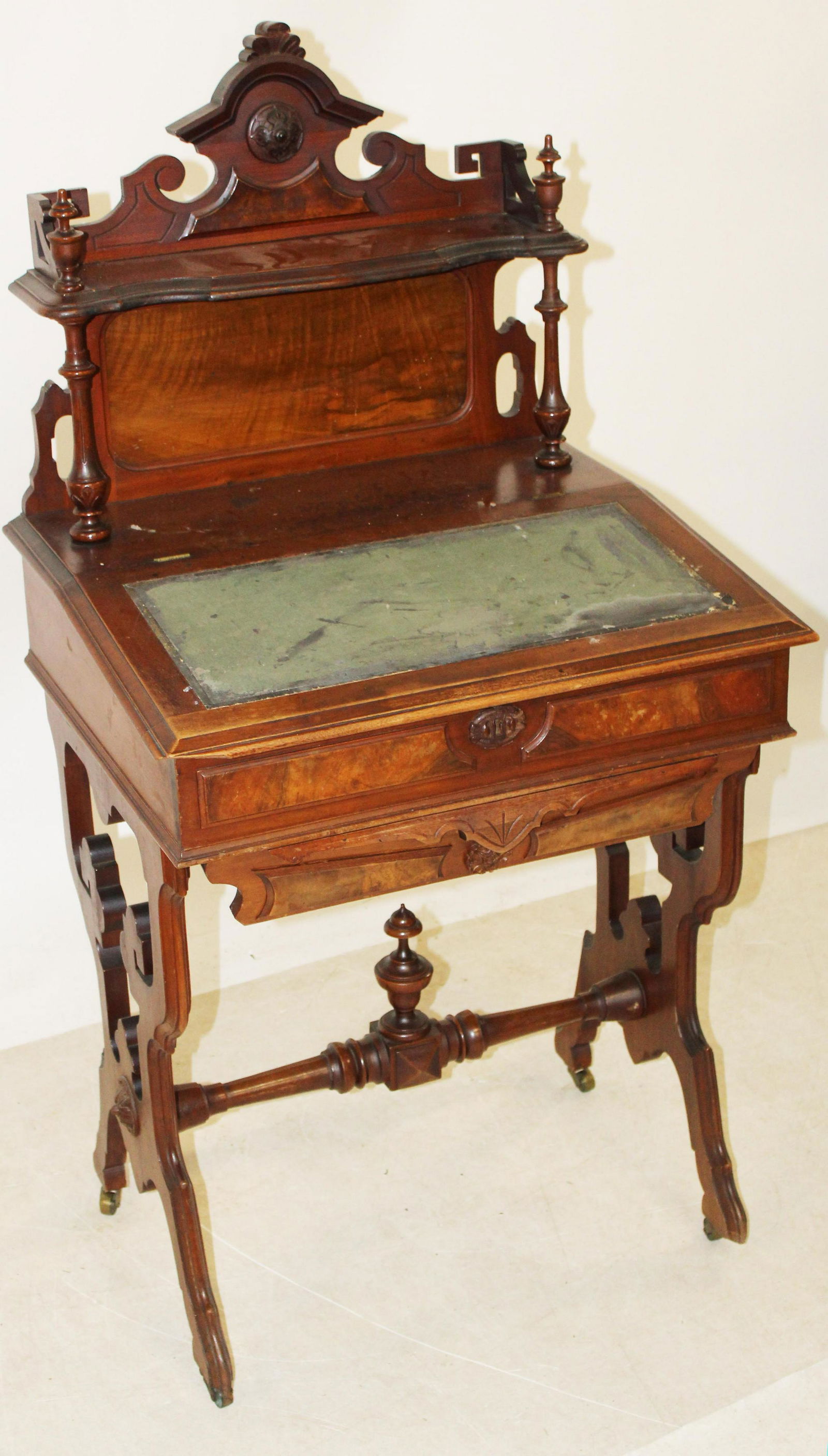 19th c Victorian Slant top writing desk (1 of 5)