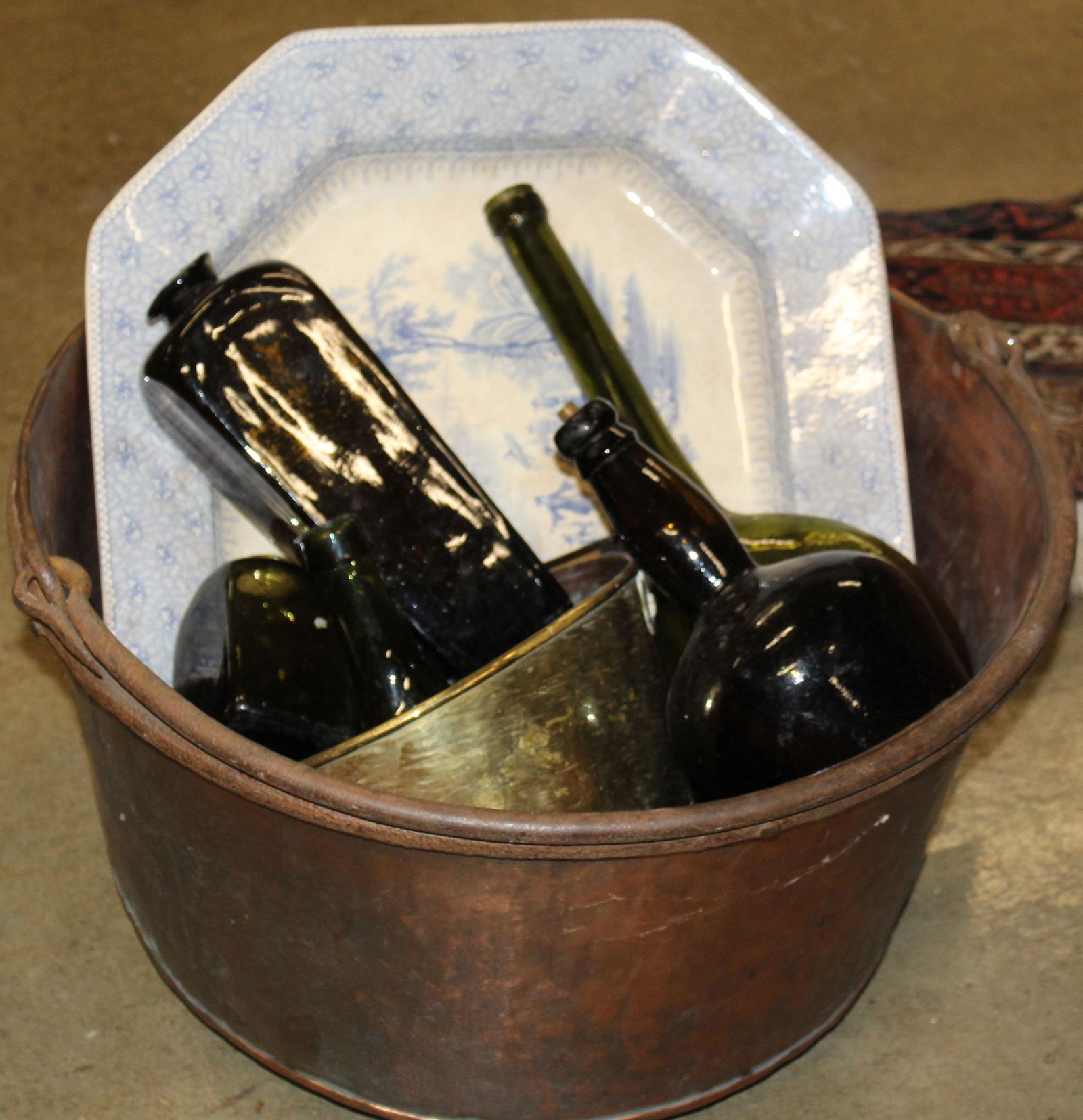 Copper Kettle, Bottles, Platter (1 of 3)