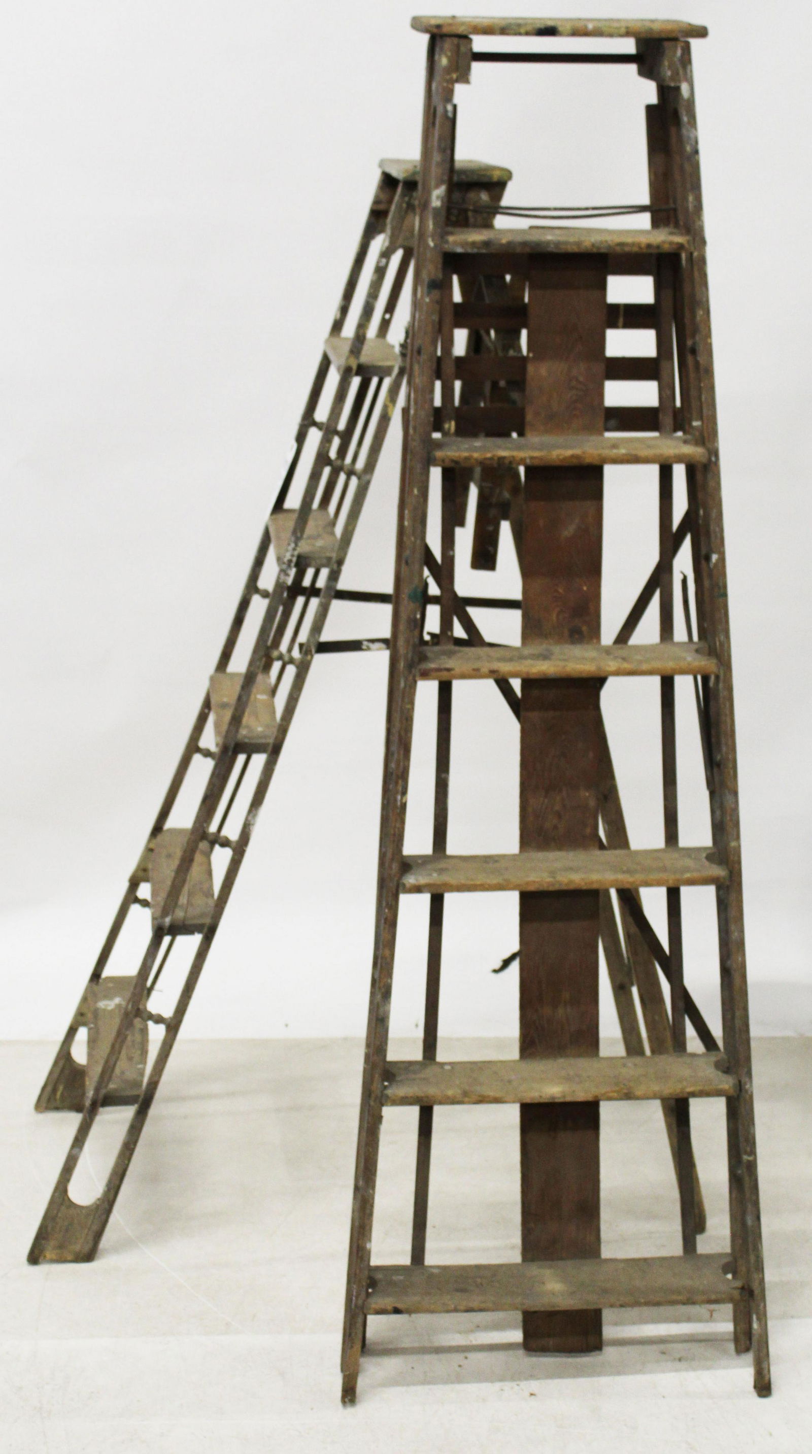 Two 19th c Folding Step Ladders (1 of 6)