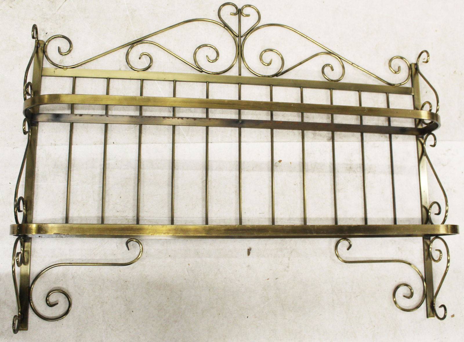 20th c Brass hanging kitchen rack (1 of 3)