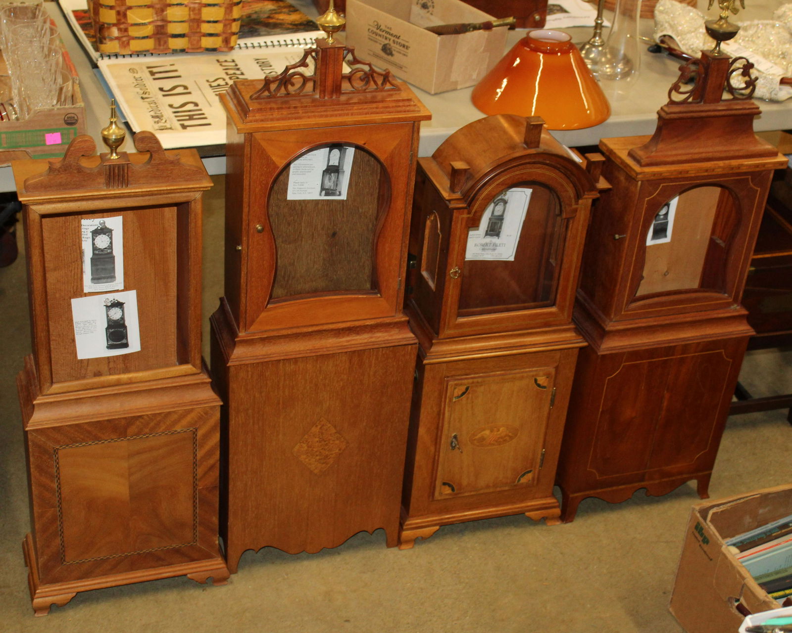 Four Federal Style Shelf Clock Cases (1 of 1)