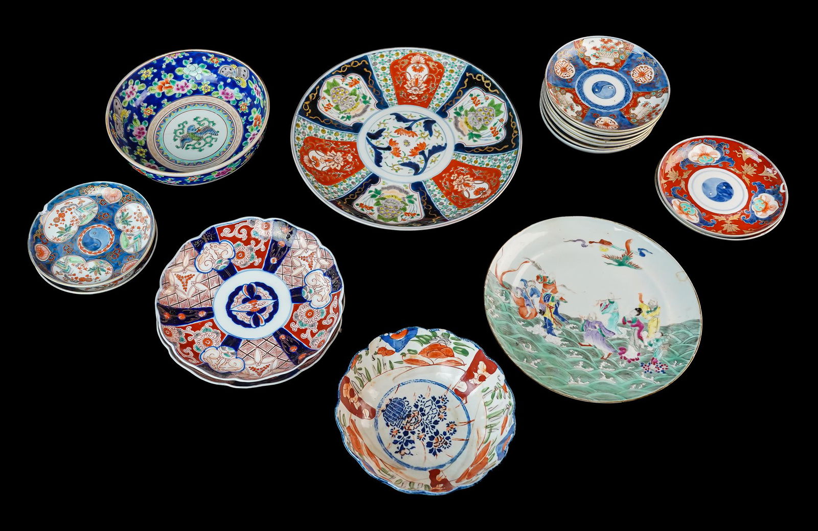 Japanese Imari and Chinese Porcelain Dishes (1 of 3)