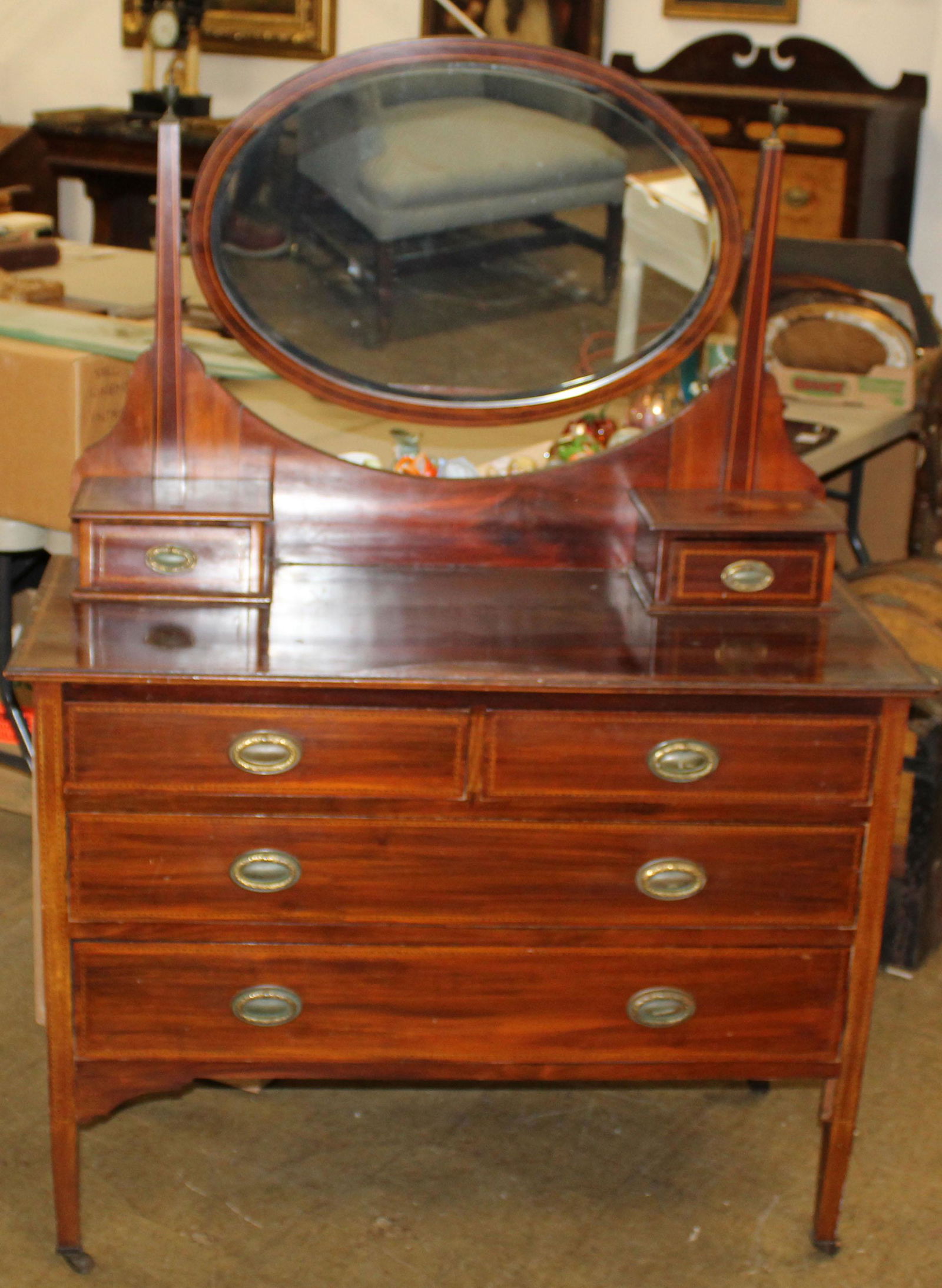 Ca 1910 FineHepplewhite mahogany dressing table (1 of 5)