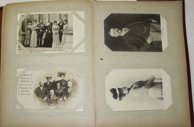 Post card album with political figures, Kaiser, Te: Post card album with political figures, Kaiser, Teddy Roosevelt, actors, etc