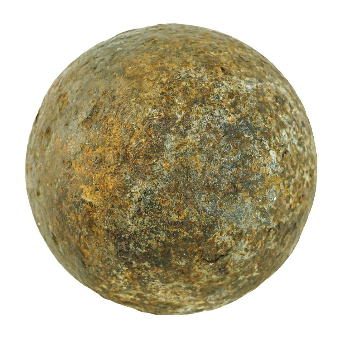 1814 Battle of Plattsburgh Cannonball: 1814 Battle of Plattsburgh 18 pound cannon ball, found by and descending in the Holland family on their multi-generational farm on Quarry Rd in Plattsburgh (current site of the American Legion Hall), 