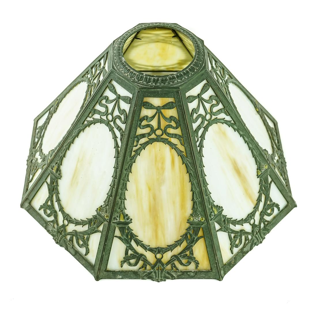 Fine Ca. 1920 Carmel Slag Table Lamp (1 of 2)