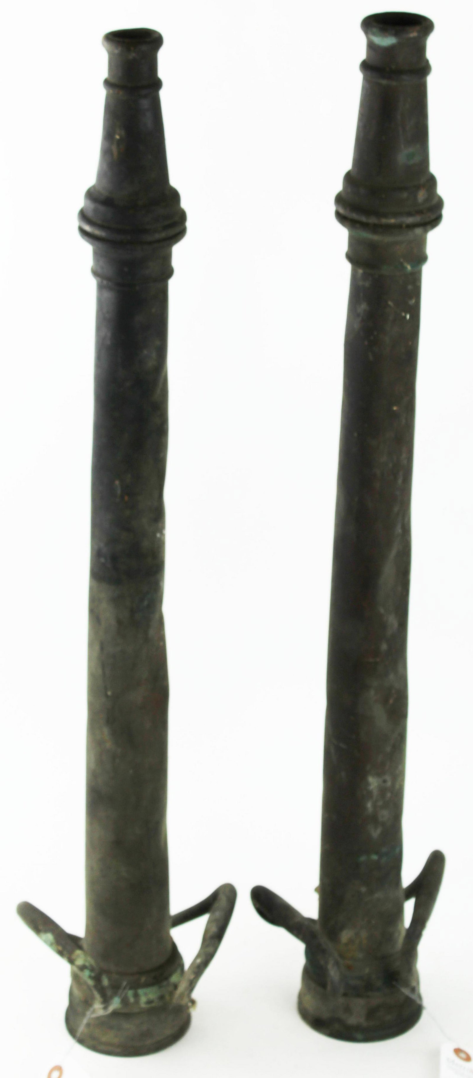 Pair of early 20th c. Eureka Brass Fire Nozzles (1 of 4)