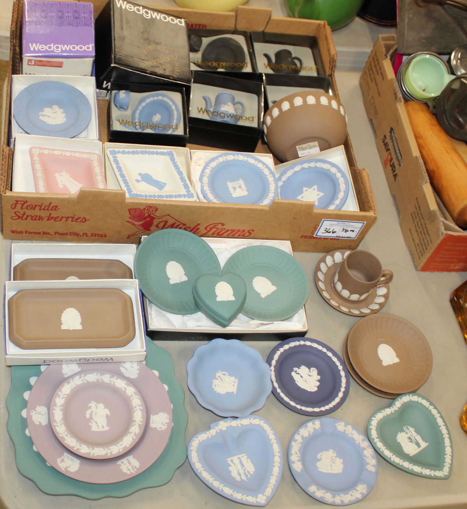 38 pcs. Wedgwood Jasperware in Asst'd Colors (1 of 4)