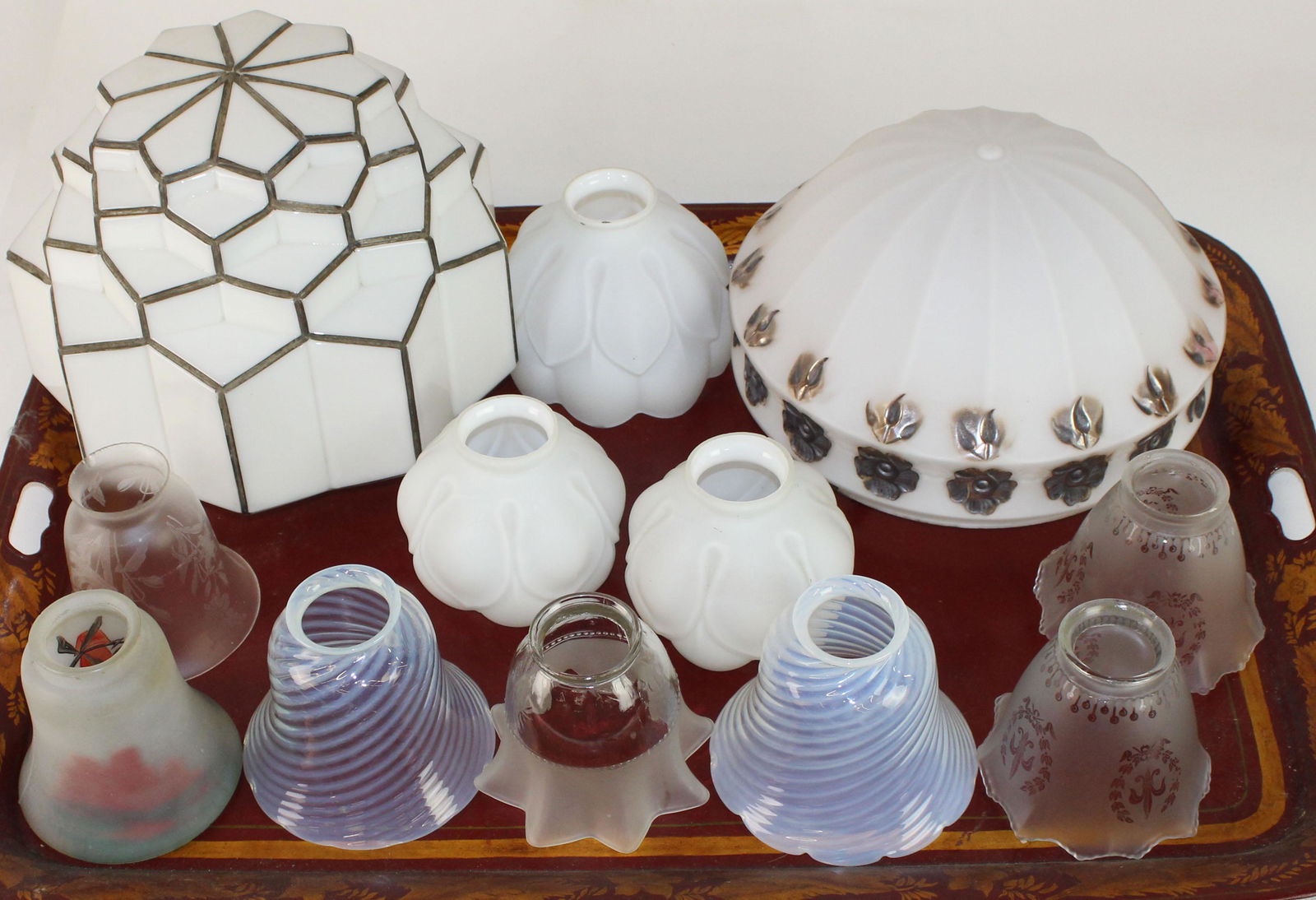 12 Vintage Glass Lighting Fixture Globes (1 of 1)