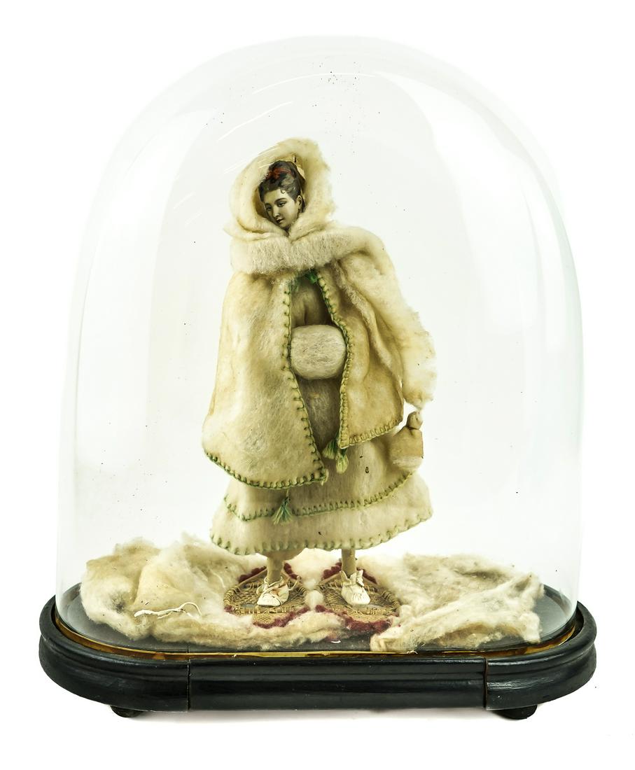 Cloth Doll Under Glass Dome (1 of 2)