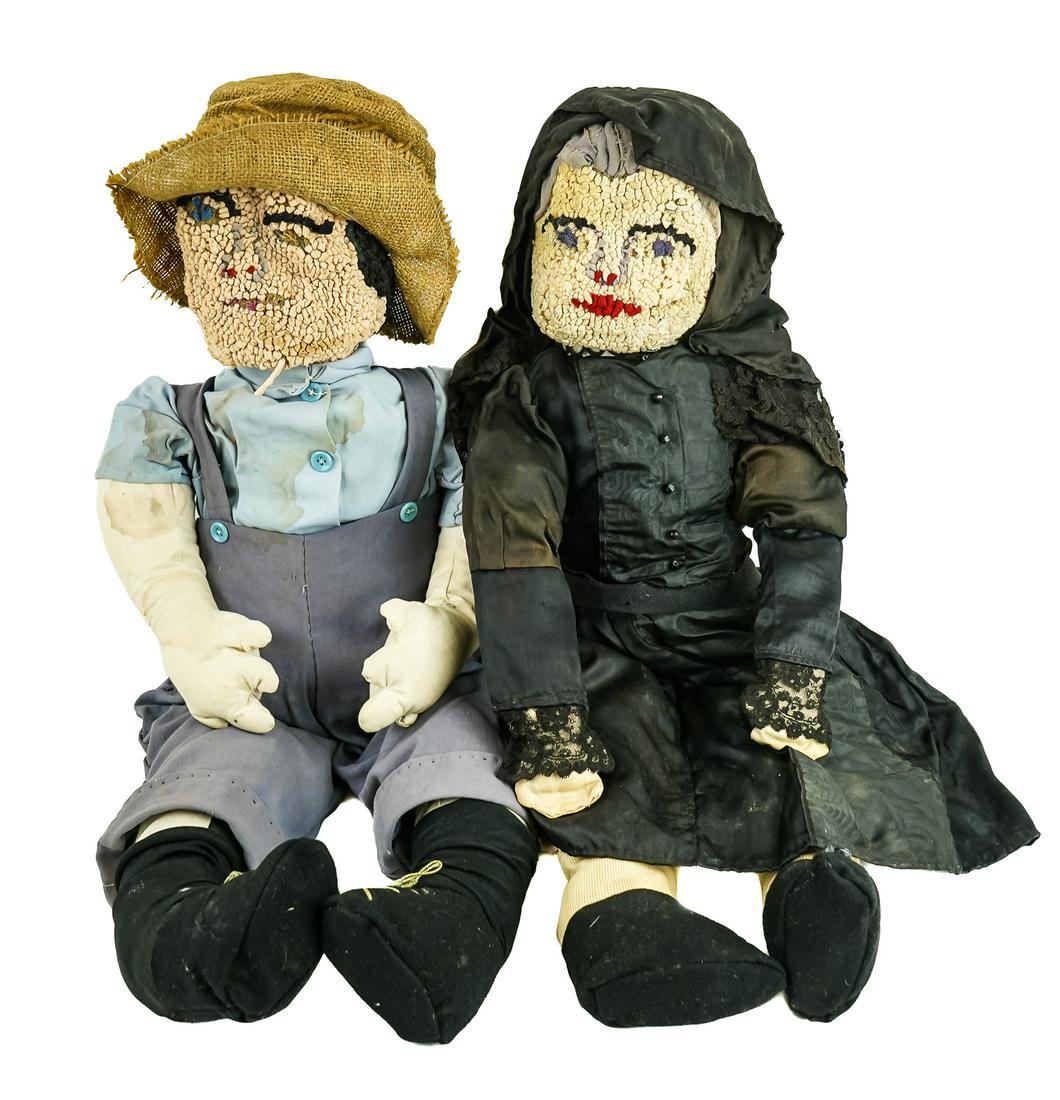 Hooked Rug Face Dolls (1 of 4)