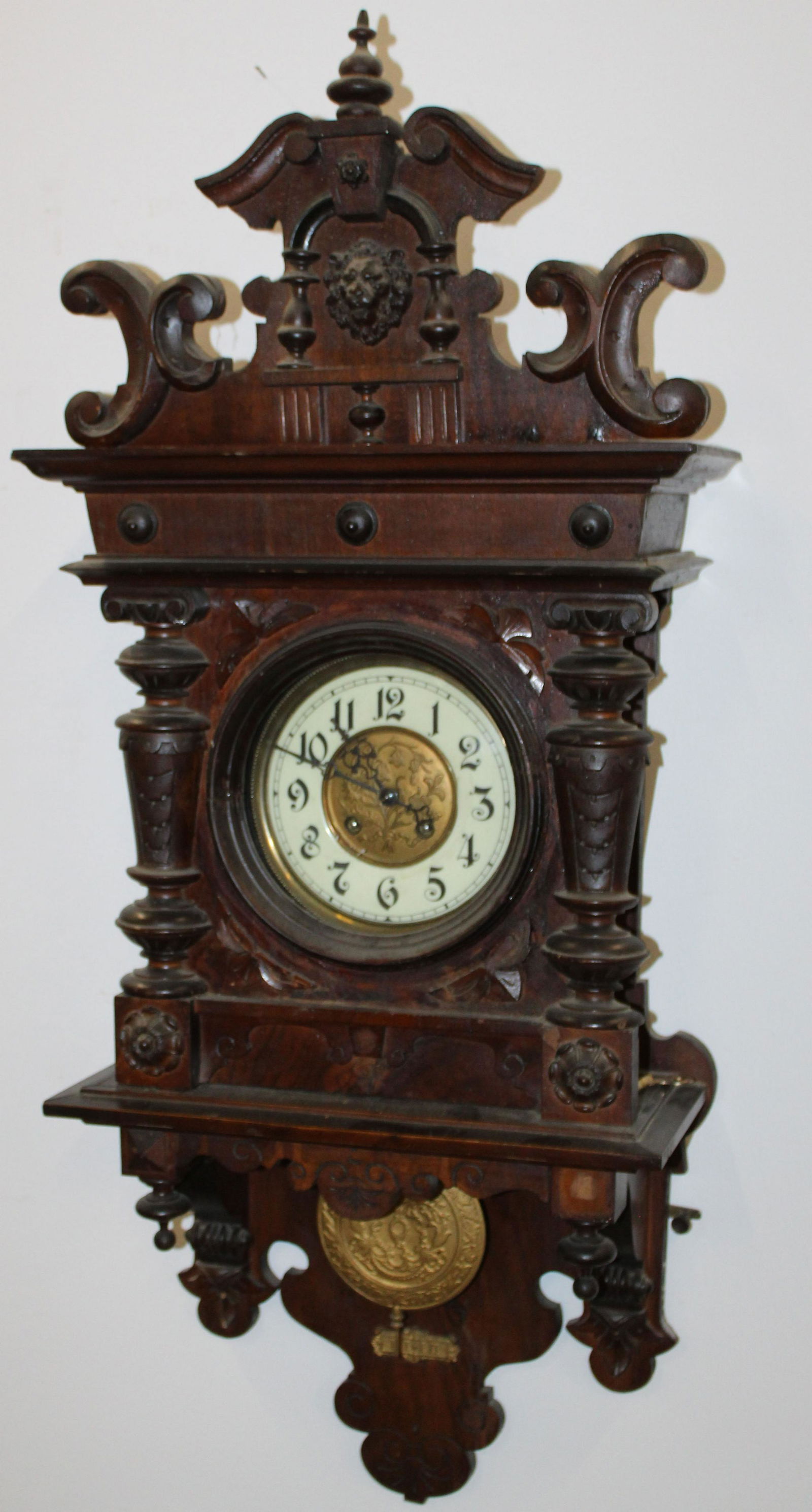 Victorian German Open Pendulum Wall Clock (1 of 1)