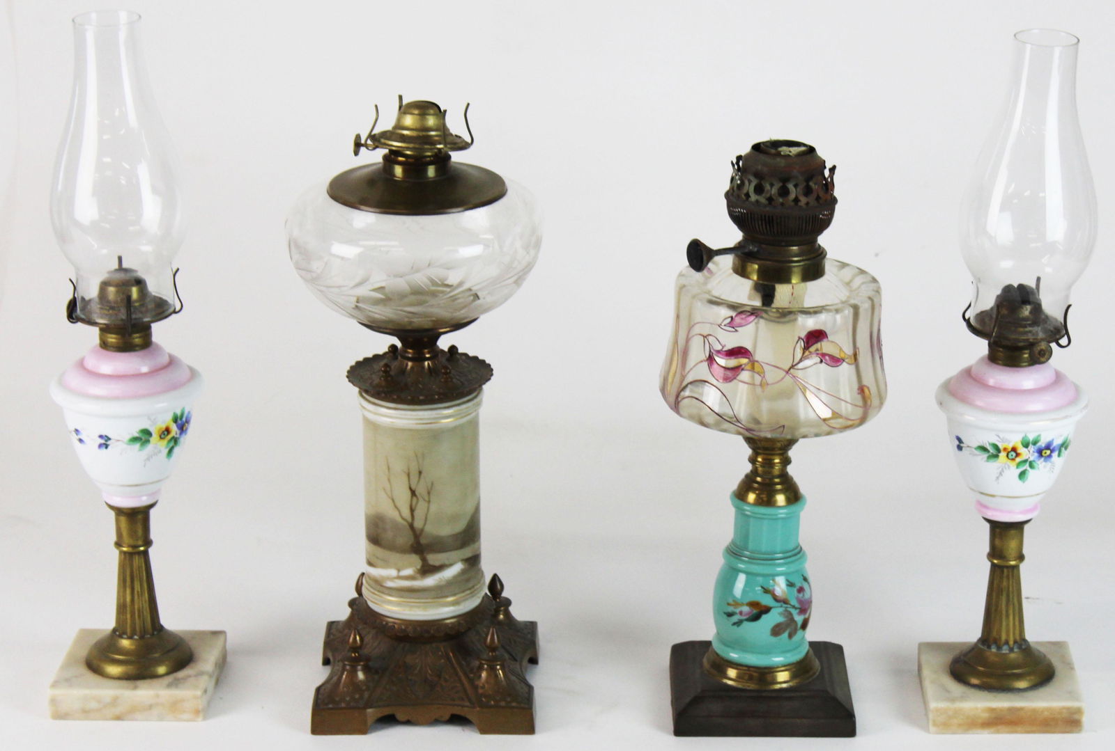 Four 19th c Fluid Lamps (1 of 4)