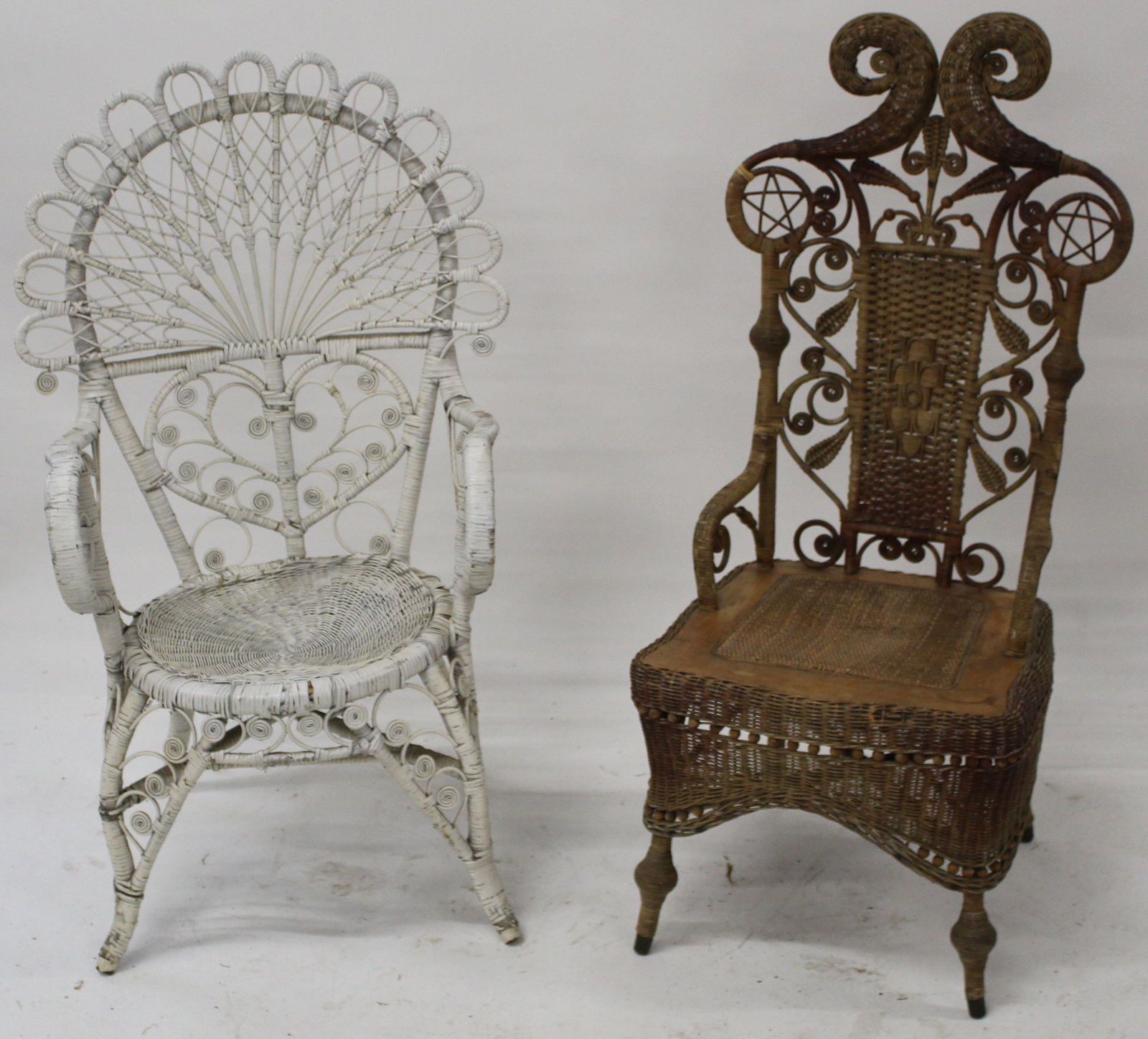 Two 19th c Wicker chairs (1 of 4)
