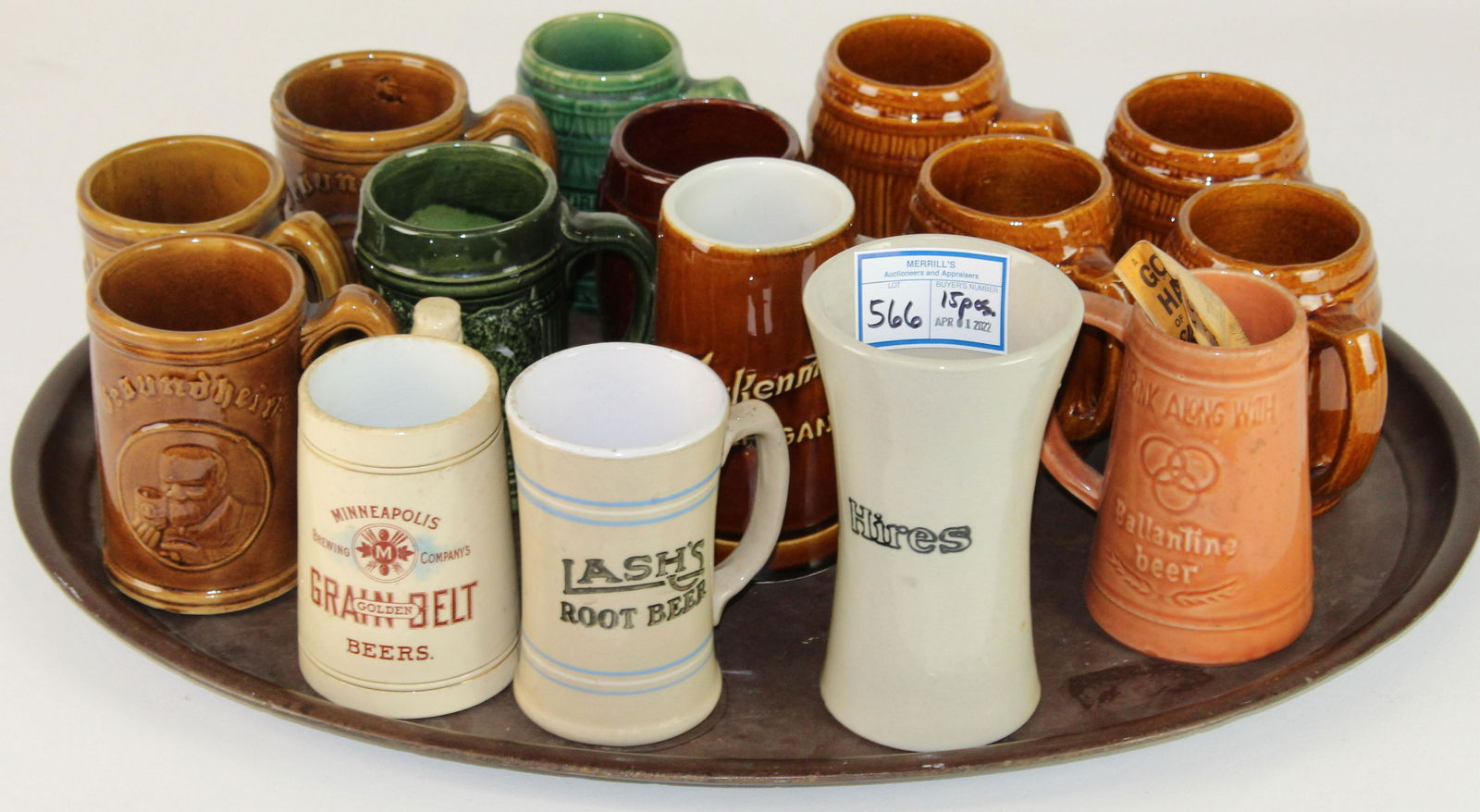 Collection of Stoneware Beer and Root Beer Mugs (1 of 2)