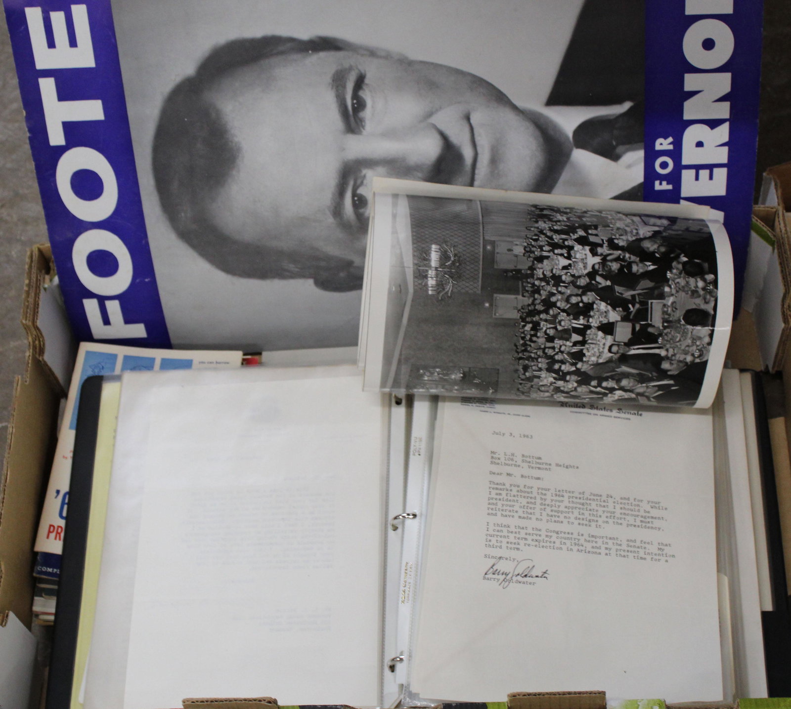 Collection of US and Vermont Political Ephemera (1 of 8)