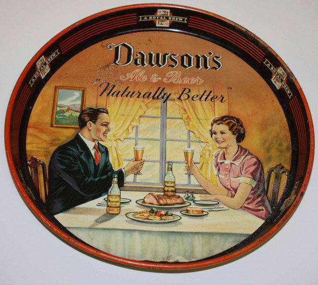 Dawsons Ale and Beer tin litho tray: Dawsons Ale and Beer tin litho tray