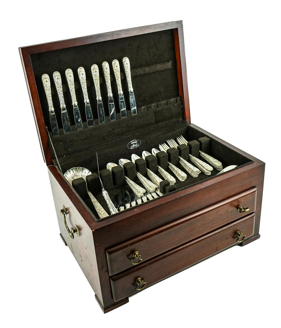 55 pcs. Kirk Repousse Sterling Silver Flatware (1 of 4)