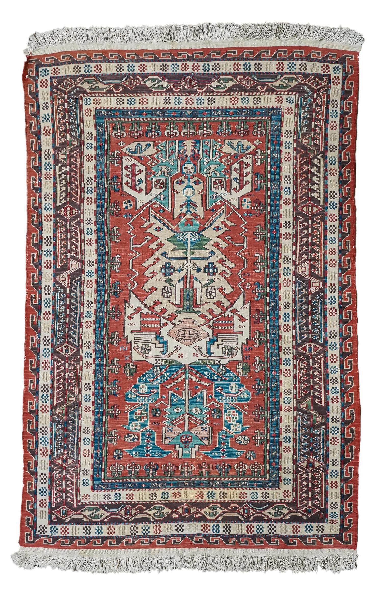 Late 20th c Kazak Flatwoven Area Rug (1 of 3)