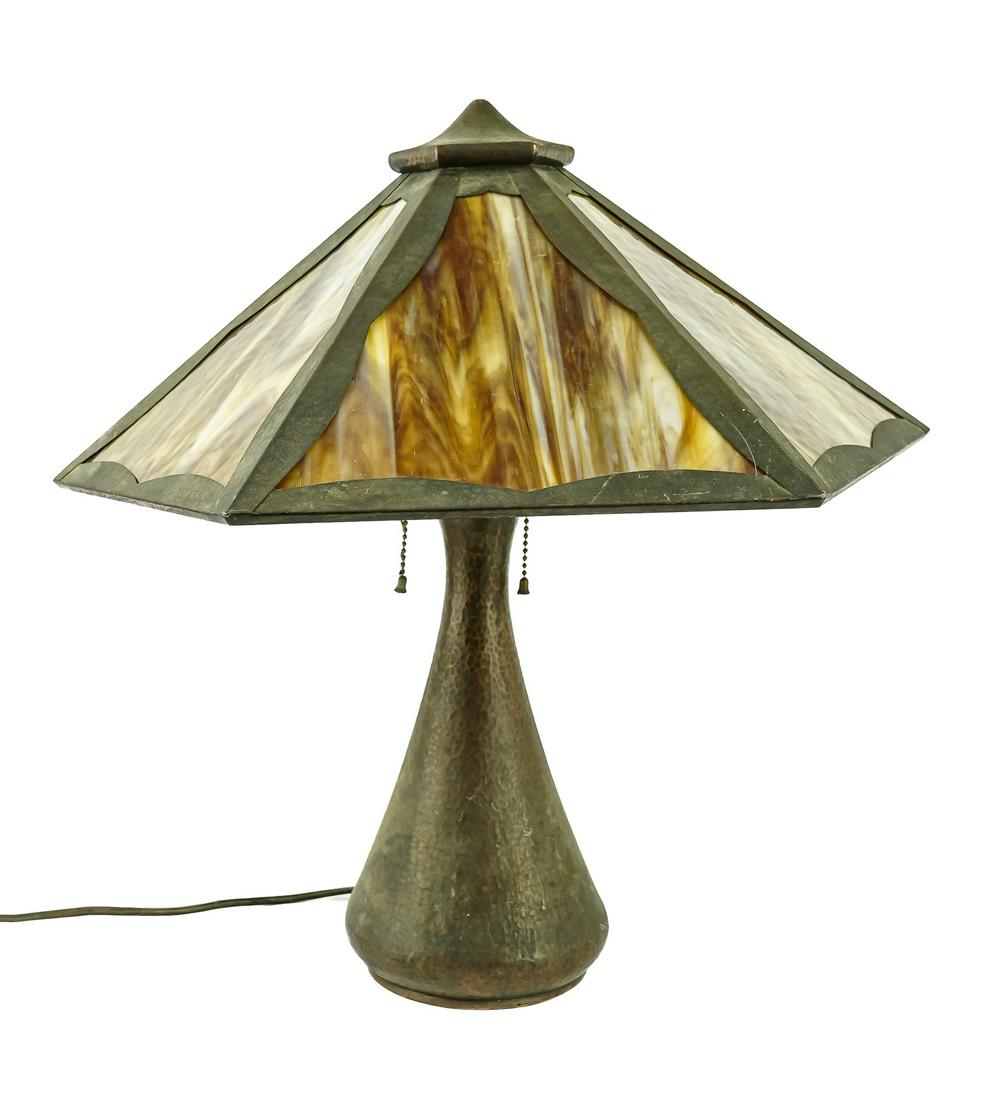 Benedict Arts & Crafts Copper Table Lamp (1 of 3)