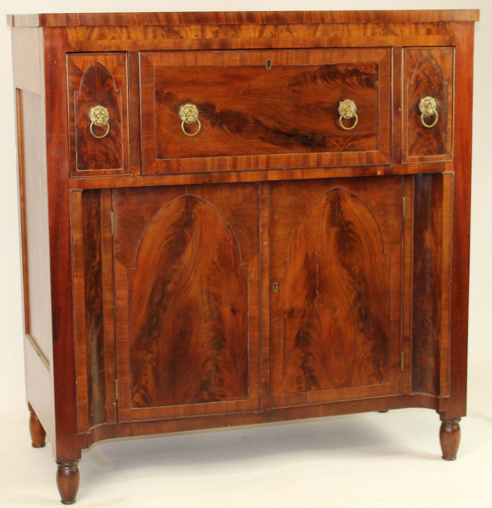 19th c Mahogany 1/2 Sideboard or Butler's Secretary (1 of 8)