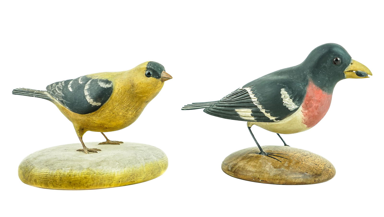 Two Frank Finney Signed Song Bird Carvings (1 of 4)