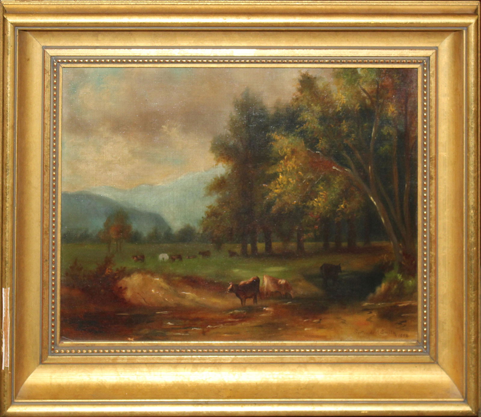 19th c Naieve Landscape with cattle (1 of 3)