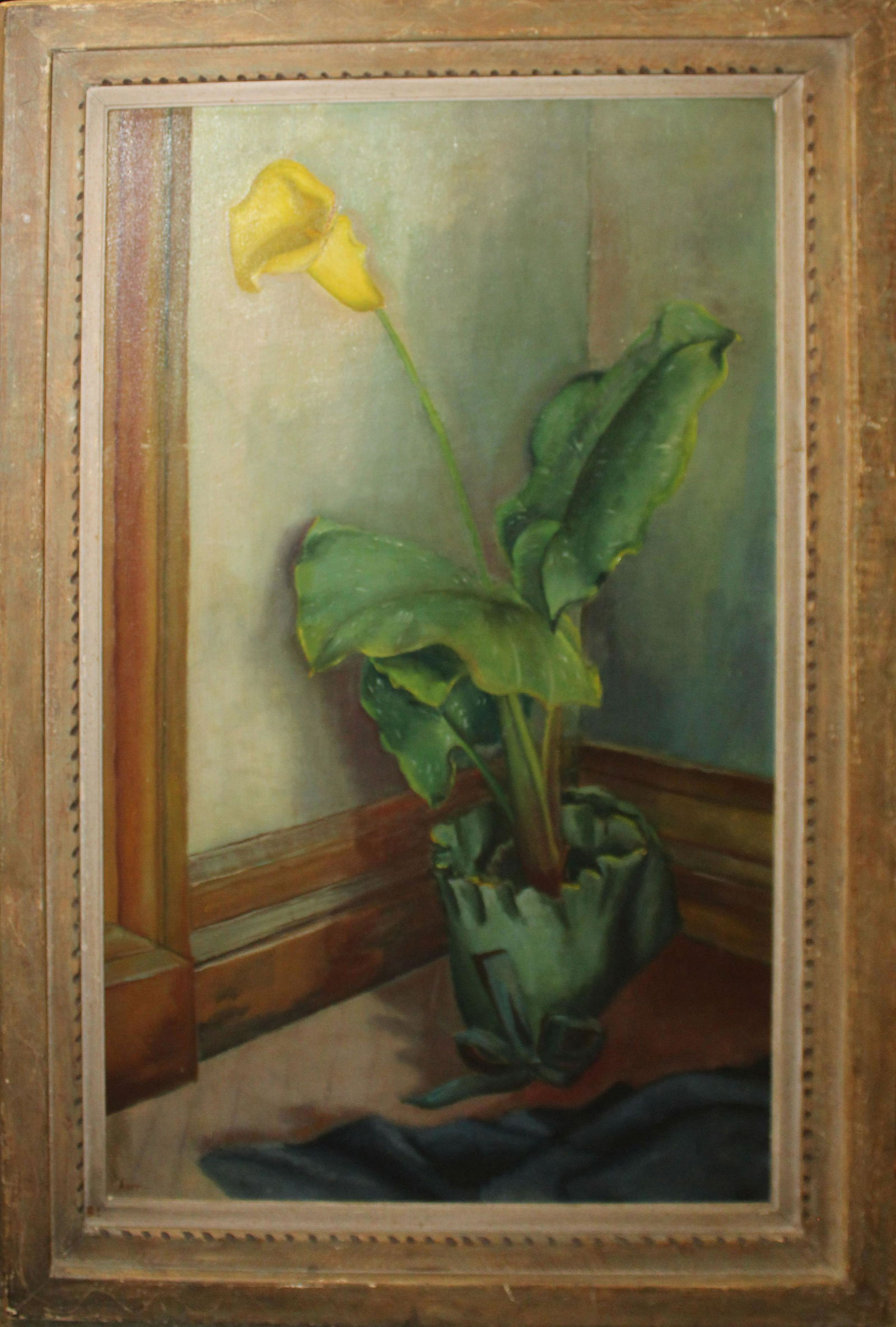 Oil on canvas of Calla Lily Signed Kerr (1 of 4)