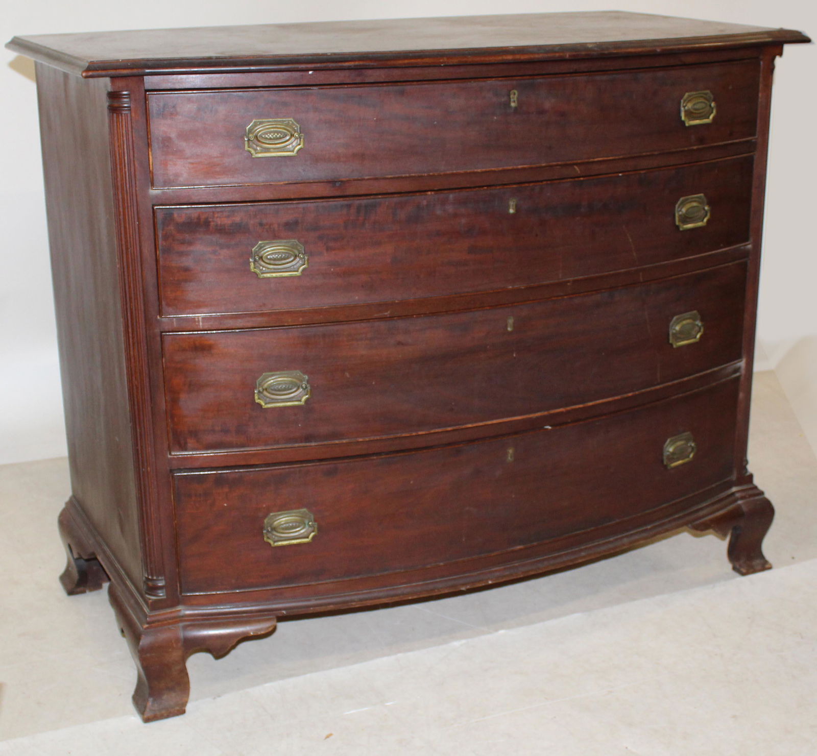 Custom Mahogany Bowfront Chest (1 of 5)