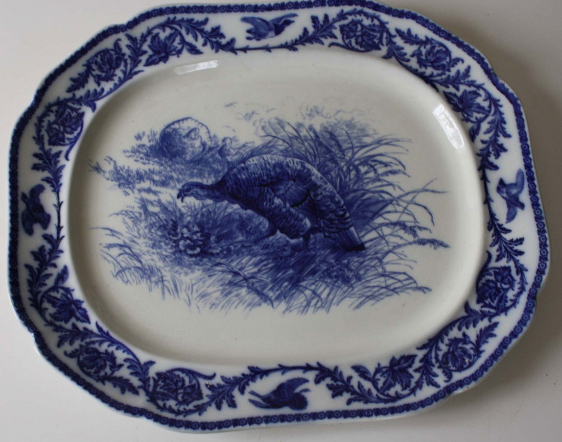 20 inch Cauldron England blue and white turkey platter: 20 inch Cauldron England blue and white turkey platter