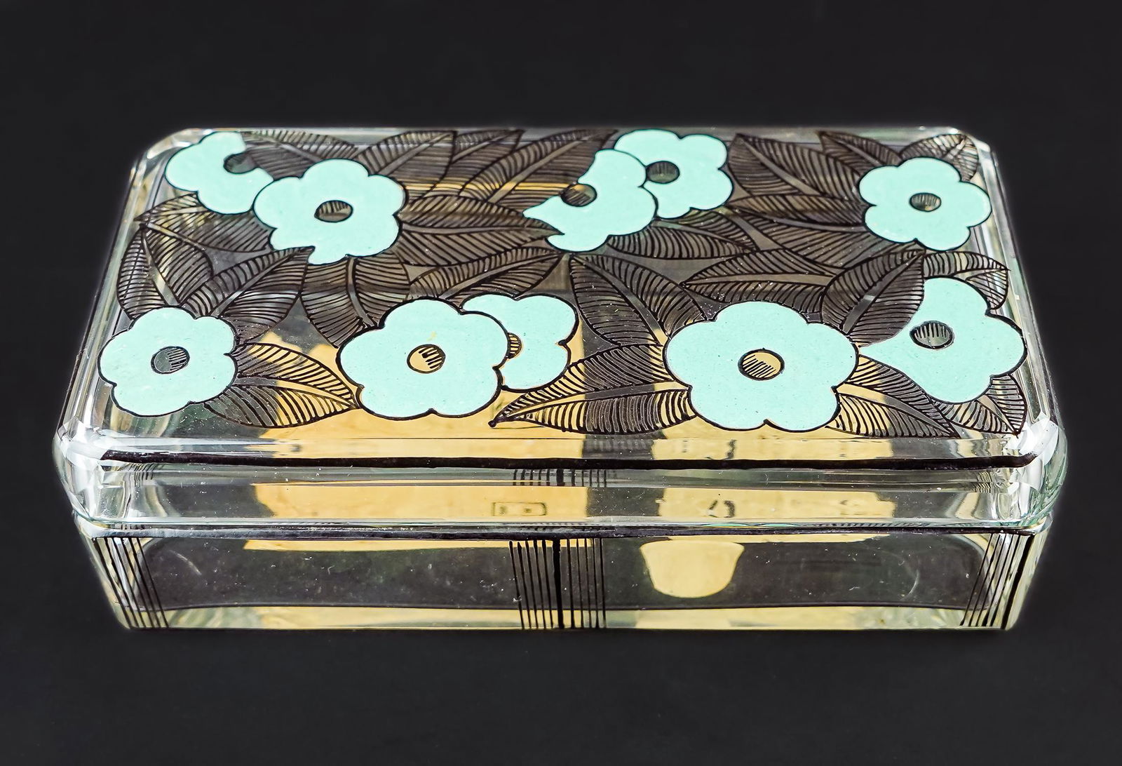 Jean Luce Art Deco Enameled Glass Desk Box (1 of 3)