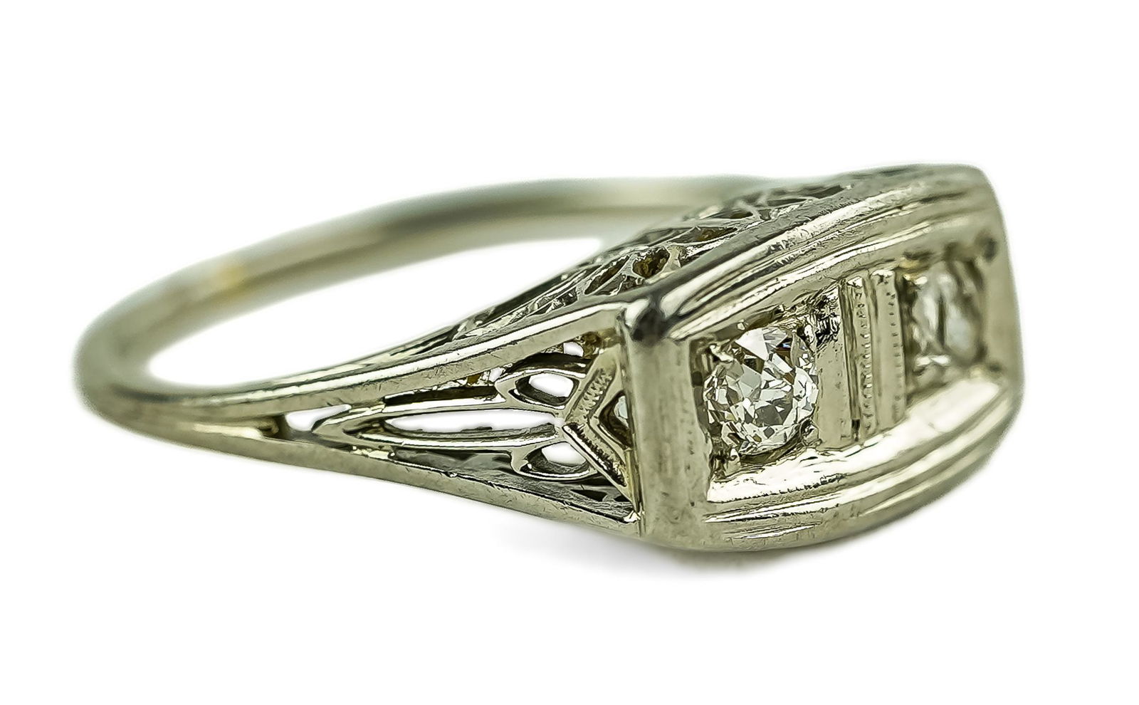 Edwardian 2 Stone Diamond Ring (1 of 3)
