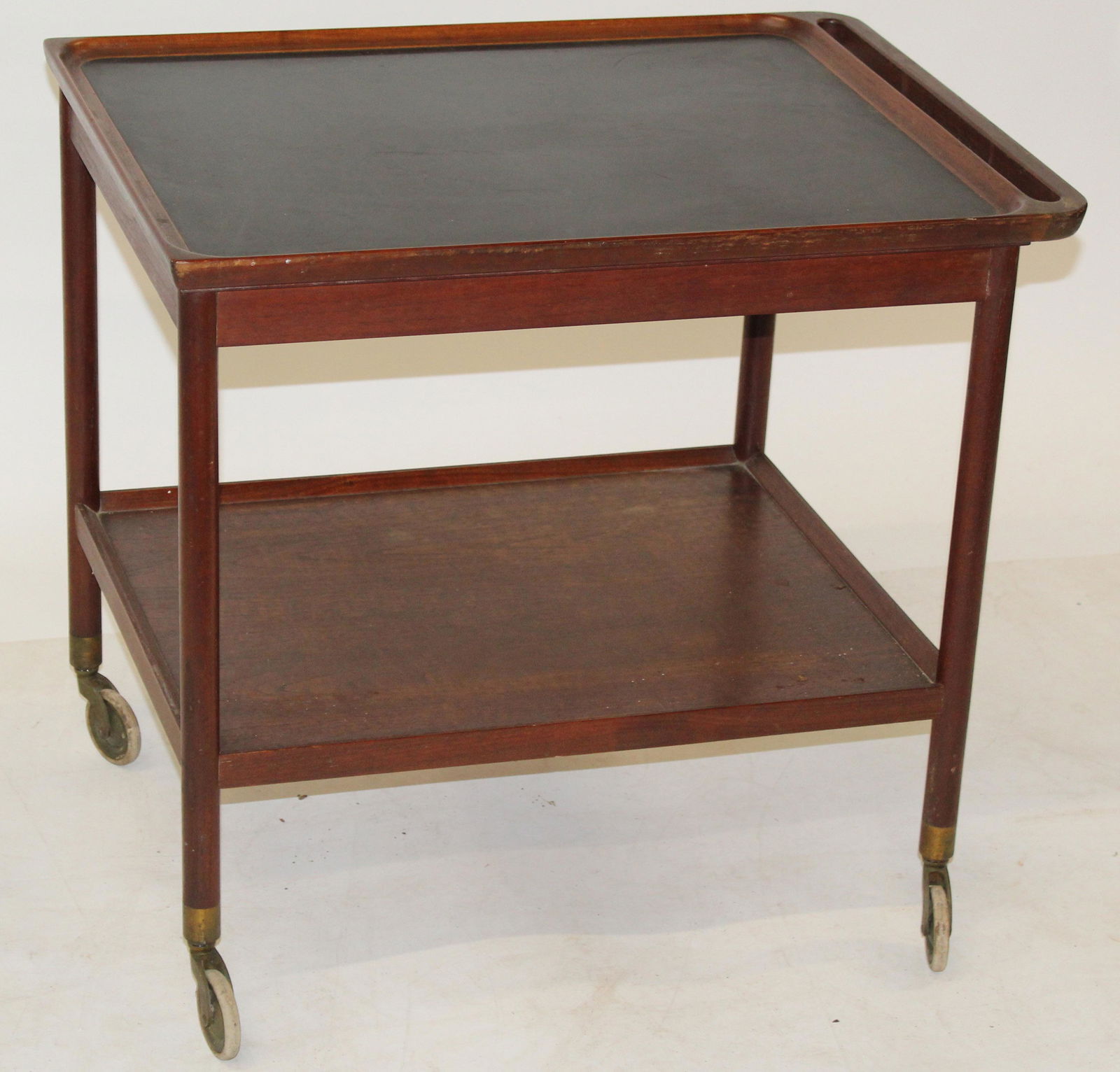 ca 1960 Pontoppidan Danish Teak Bar Cart: Circa 1960 Ludvig Pontoppidan - Danish Teak Bar Cart in original condition 25 x 20 x 28"