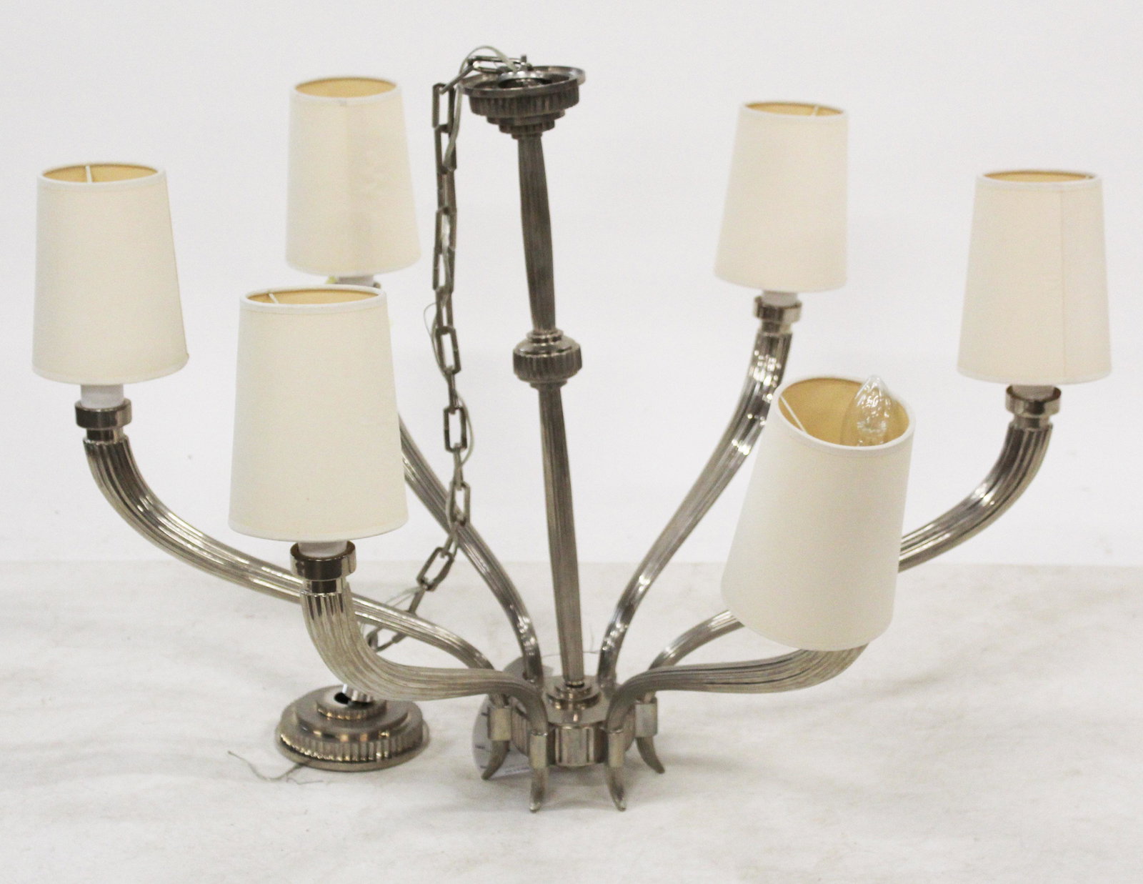 Modern Chrome Six Light Chandelier (1 of 1)