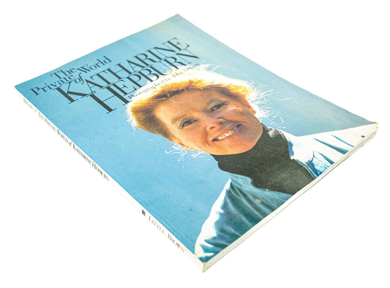 Katharine Hepburn Inscribed to Liz Smith: 1990 "The Private World of Katharine Hepburn" inscribed by Katharine Hepburn to Liz Smith, also inscribed by photographer John Bryson to Liz Smith, glossy softbound magazine format book, 13" x 10", fr