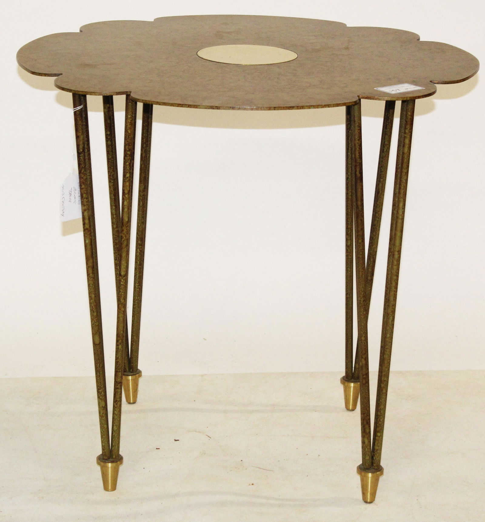 Mid Century Brass Faux Finished Table (1 of 3)