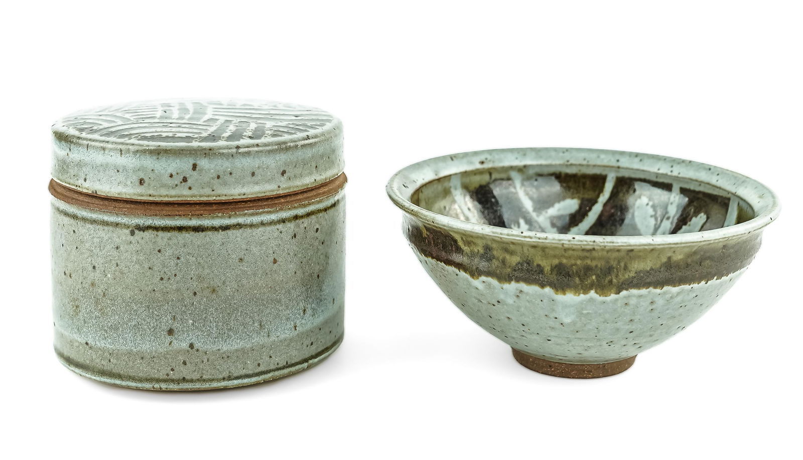 Patrick Kennedy Studio Pottery Jar and Bowl (1 of 4)
